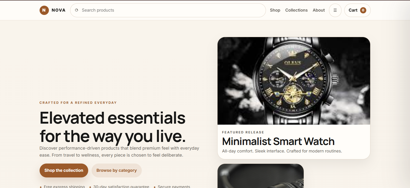 Screenshot of MiniEcom — live project by Daniel Adeleye